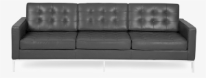 Black Sofa Png Download Image - Kardiel Florence Knoll 3 Seat Style Sofa, Aniline Leather,