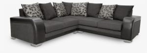 Grey And Black Corner Sofa - Milan Fabric Corner Brown