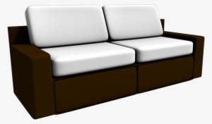 A Simple Brown And White Sofa - Studio Couch