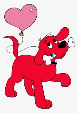 Clifford With A Heart-shaped Balloon - Clifford The Big Red Dog Bone