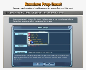 Random Prop Reset - Random Prop Reset Form