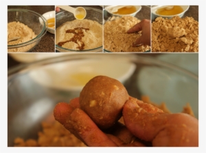 Preparing Atta Laddu By Adding Ghee To Roasted Wheat - Wheat Flour