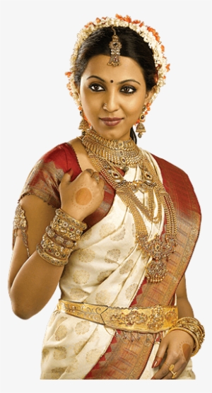 Traditional South Indian Bride Wearing Bridal Jewellery - Dulhan With Jewellery Png