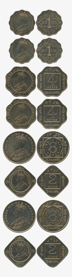 1919 Calcutta Orignal Double Proof Set Of The Four - Moneda 10 Pesos 1986 Números Delgados