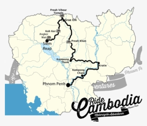 Mekong & Temple Dirt Bike Tour - Cambodia Map High Resolution