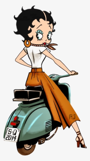 Betty Boop Or Vespa Looking Over Shoulder - Scooter