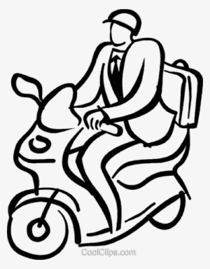 Businessman On A Motor Scooter Royalty Free Vector - Scooter