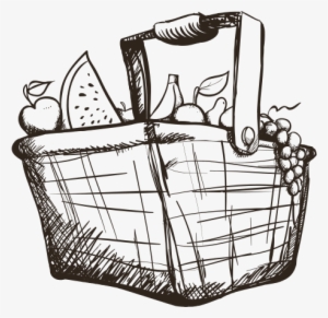 Collection Of Free Basket Drawing Easy Fruit Download - Fruits Inside Basket Art