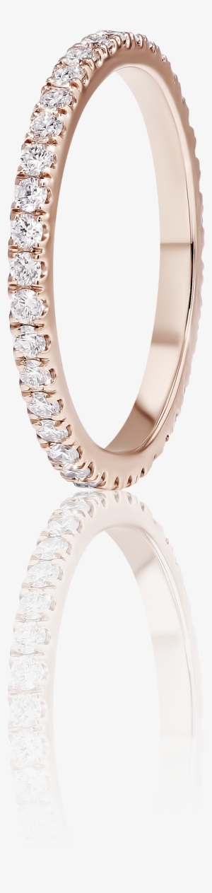 Pavé Diamond Eternity Wedding Ring In 18k Pink Gold - Engagement Ring