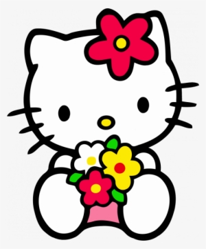 Attachment File For Hello Kitty Png Clipart With Flower - Hello Kitty Png