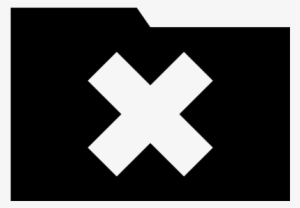 Folder With A Cross Sign For Interface Delete Button - Black Delete Folder Icon