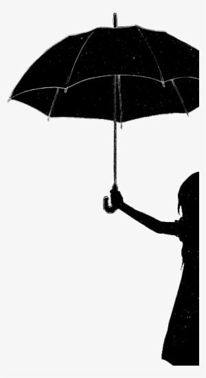 Transparent Umbrella Tumblr - Girl With A Black Umbrella