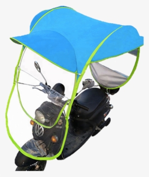 Motorcycle Umbrella For All Seasons Rain Umbrella Windproof - Blue Polyester Mobility Scooter Sun Shade Rain Cover