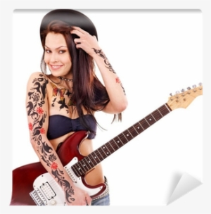 Girl With Tattoo Playing Guitar - G&l Usa Lgcyrmc-blkb 9649 Black 2017
