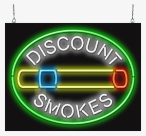 Discount Smokes With Graphic Neon Sign - Cannabis