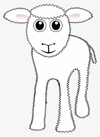Funny White Lamb Cartoon Clipart Png