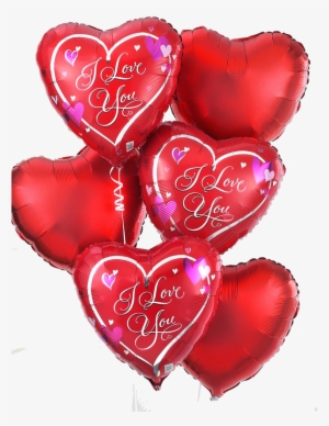 Valentines Balloons Png Graphic Transparent Library - Clear I Love You Heart Foil