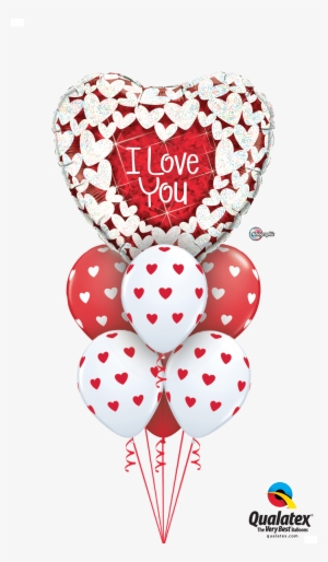 glittering heart love balloon bouquet - do love you glitter