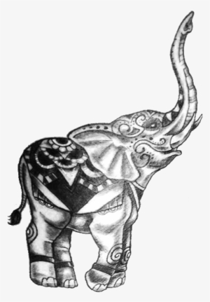 Elephant Tattoo Png - Realistic Elephant Tattoo Trunk Up