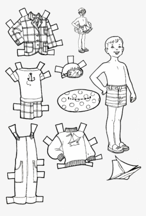 Vacation Paper Dolls To Color And Cut Out - Boys Clothes To Color