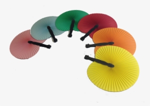 12 Pcs Assorted Color Paper Fans - Circle