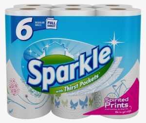 Sparkle Hint Of Color Paper Towels - Sparkle Paper Towels 6 Rolls