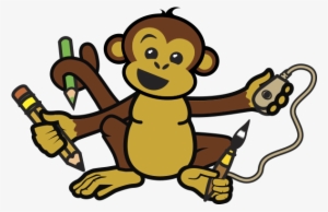 Pencils Clipart Monkey - Monkey Holding A Pencil