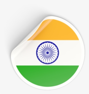 Round Sticker Illustration Of Flag Of India - Indian Flag Sticker Png