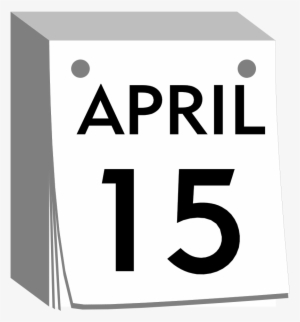 Calendar Clipart Black And White - April 1
