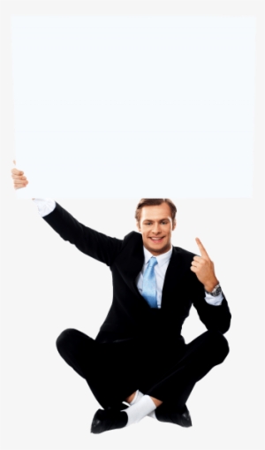 Free Png Businessmen Holding Banner Png Images Transparent - Person Pointing Up