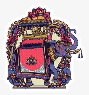 Royal Elephant Sticker - Royal Clipart Of Elephants