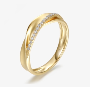Elegant Curled Ribbon Diamond Wedding Ring - Engagement Ring