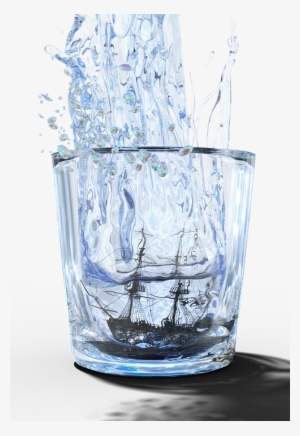 Glass, Ship, Ship Wreck, Casting, Drinking Glass, Water - เท น้ำ Png