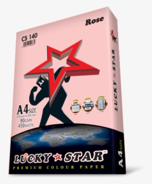 A4 Lucky Star Colour Paper Cs140 Rose 80gsm 450 Sheets - Lucky Star A4 Colour Paper