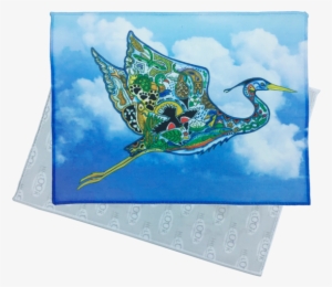 Flying Great Blue Heron Microfiber Cleaning Cloth