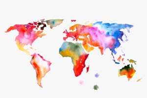 Abstract World Map Png File - World Map Watercolor Png