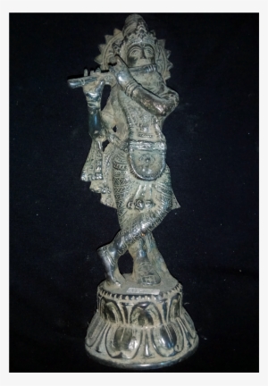 Lord Krishna God Bronze Brass Statue Playing Flute - Figurine