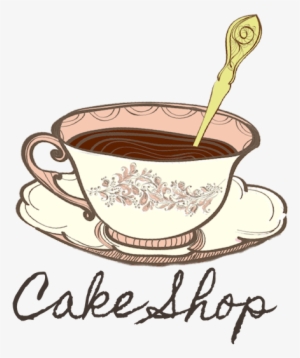 Coffee Clipart Tea Cake - Vintage Cake Shop Logo