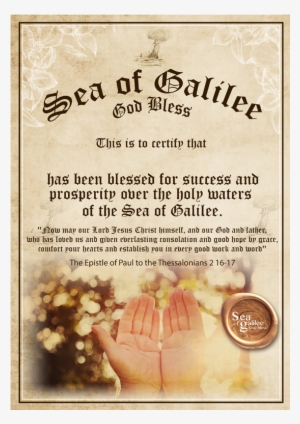 Prosperity Blessing Blessed Over The Sea Of Galilee