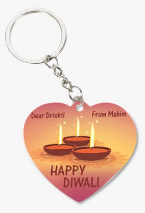 Wishes With Diya Diwali Heart Key Chain - Diya