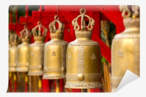 Bells In A Buddhist Temple Of Thailand Wall Mural • - Buddhist Temple