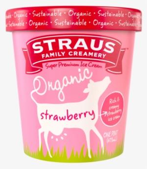 Organic Strawberry Ice Cream - Strauss Ice Cream