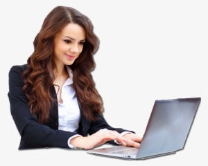 Job Search Skills - Girl Using Laptop Png