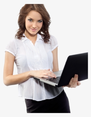 Girl-laptop - Laptop Using Girl Png