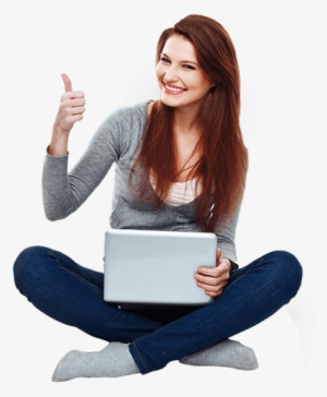 Happy Girl With Laptop - Professional Girl Image Png
