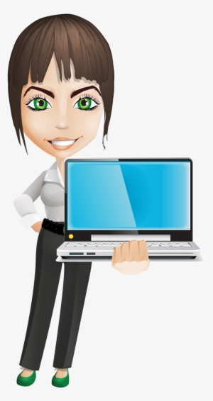 Image For Free 3d Girl Holding Laptop Clip Art - Thumb