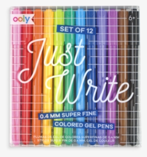 Set Of Just Write Super Fine Colored Gel Pens - Ooly Just Write Super Fine Gel Pens