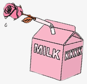 Milk Rose Cigarette Pinkfreetoedit - Strawberry Milk Transparent Cartoon