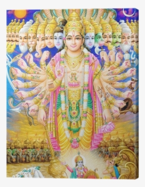 Indian God Krishna In Virat Roop Canvas Print • Pixers® - Lord Vishnu