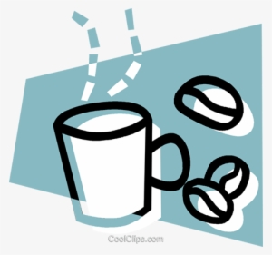 Cup Of Coffee With Coffee Beans Royalty Free Vector - פולי קפה וקטורי